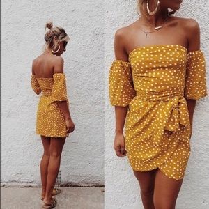 Sabo Skirt yellow polka dot wrap dress
